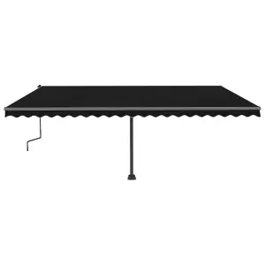 Berkfield Manual Retractable Awning with LED 500x300 cm Anthracite