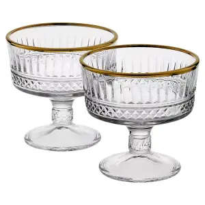 Queensway Home & Dining 10cm Diameter 6 Pcs Glass Dessert Bowls Ice Cream Fruit Cocktail Pudding Footed Dessert Cups