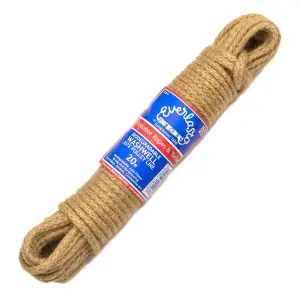 EVERLASTO 'Washwell' Natural Jute Clothes Line Washing Line Pulley Line Various Lengths (20M)