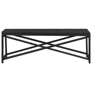 Berkfield Garden Bench 120 cm Poly Rattan Black