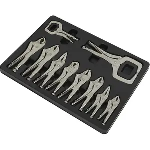 10 Piece Locking Pliers C-Clamp Set - Deep Cut Jaws - Chrome Vanadium Steel