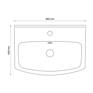 Veleka Gloss White Freestanding Vanity unit & basin set - Includes 2 Door vanity (W)550mm (H)900mm