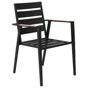 Set of 4 Garden Chairs with Cushions TAVIANO Metal Black