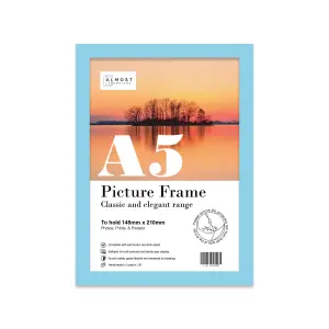 A5 Light Blue Picture Frame Fits A5 (14.8 x 21cm - 5.8 x 8.3in) Poster, Photo, Artwork, or Print.