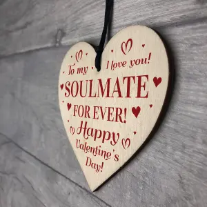 SOULMATE Gift For Valentines Wood Heart Gift For Women Gift For Men Him Her