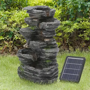 Water Feature Self Containing Feature Fountain Rockery Decoration with LED Light for Garden