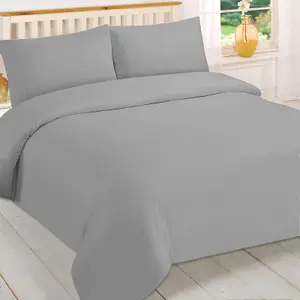 Plain Dyed Duvet Cover with Pillowcase Bedding Set