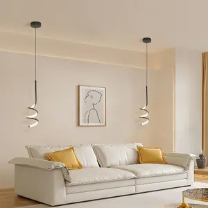 Garwarm Modern Spiral Height Adjustable Pendant Light