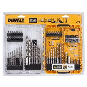 Dewalt DT70761 72 PC HSS-G Metal Masonry Drill Bit Set Medium Tough Case Tstak