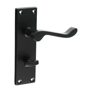 Timco - Victorian Scroll Bathroom Handles - Matt Black (Size 152 x 42 - 2 Pieces)