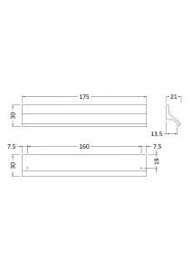 Finger Pull Handle, 175mm (160mm Centres) - Matt Black