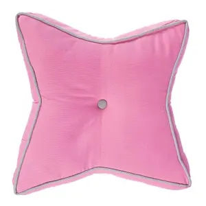 Homescapes Pink and Grey Star Floor Cushion