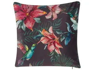 Set of 2 Cushions DICHONDRA Velvet 45 x 45 cm Floral Multicolour