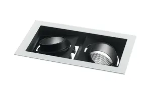 Luminosa Apollo Integrated LED Twin Recessed Downlight Adjustable, White Black, 3000K