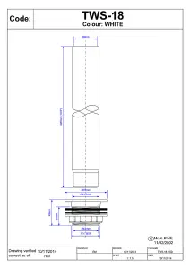 McAlpine TWS-18 Standing Waste - Backnut Model 70mm Flange