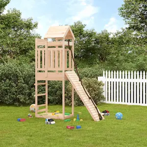 Berkfield Playhouse with Climbing Wall Solid Wood Pine