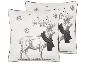 Set of 2 Cushions SVEN 45 x 45 cm Animal Black