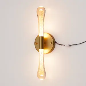 42cm H Sand Gold LED Crystal Wall Lamp Wall Light