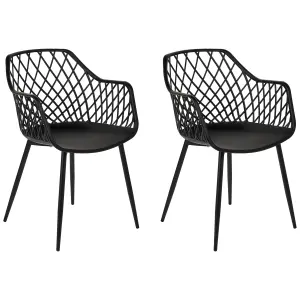 Set of 2 Dining Chairs NASHUA II Black