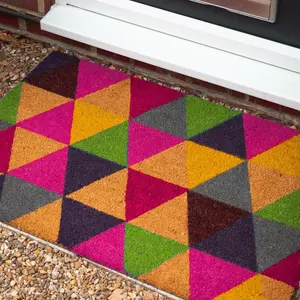 Nicola Spring - Coir Door Mats - Triangle (Set of 2) 1.6cm H x 90cm L x 60cm W