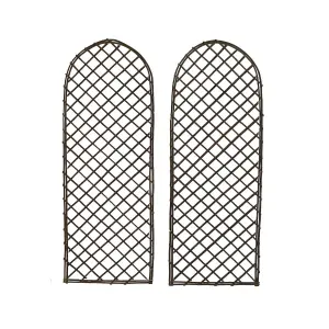 Oypla Set of 2 Willow Trellis Fencing Panel Screen Climbing Trellises