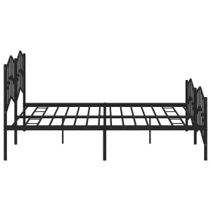 Berkfield Metal Bed Frame without Mattress with Footboard Black 193x203cm