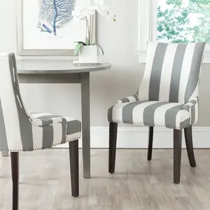 Baumgarten Upholstered Dining Chair (Set of 2) Grey/Bone