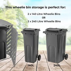 Grey Wash Double Wheelie Bin Storage