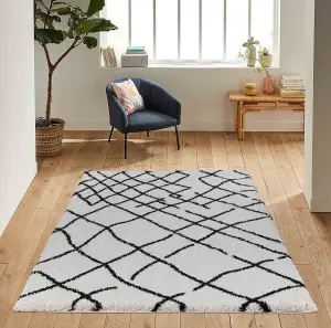 Moroccan Berber Shaggy Rugs Living Room Abstract Stone 120x170 cm