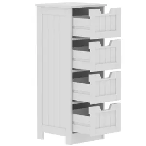 Lassic Hayle Matt White Narrow 4 Drawer unit (H)810mm (W)300mm