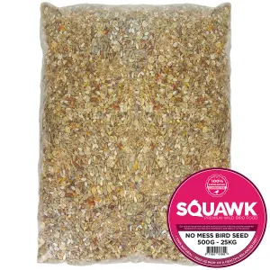 5kg SQUAWK No Mess Seed Mix - Husk-Free Premium Grade Wild Bird Food Mixture