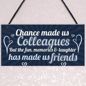 Red Ocean Chance Made Us Colleagues Friendship Friend Hanging Plaque Leaving Job Work CoWorker Gift Birthday