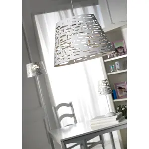 Luminosa Ricky Cylindrical Pendant Ceiling Light, White