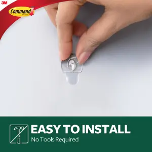 3M Command External Decorating Clear & white Adhesive clip, Pack of 20