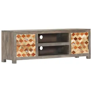 Berkfield TV Cabinet Grey 120x30x40 cm Solid Mango Wood