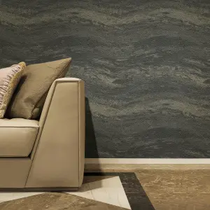 Vasari Onyx Charcoal Textured Wallpaper