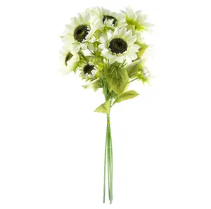 Pack of 6 x 88cm White Artificial Sunflower - 3 heads