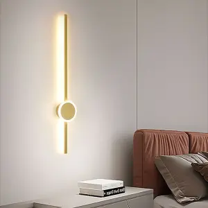 15W Modern Large Size Bedside Fancy Wall Light Scone Gold 11x60cm