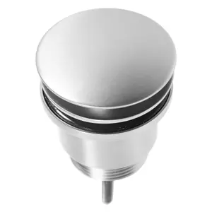 SPARES2GO Clicker Basin Waste Plug 1 1/4" 60mm Click Clack Bathroom Sink Pop Up Push Dome (Gloss Chrome)