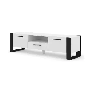 Modern Nuka TV Cabinet in White Matt W1600mm x H480mm x D430mm