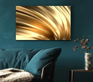 Gold Textured Fabric Canvas Print Wall Art - Medium 20 x 32 Inches