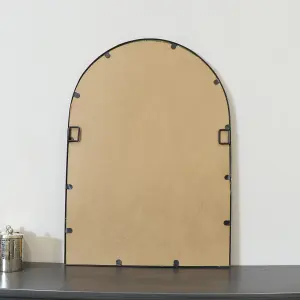 Melody Maison Framed Black Arched Mirror 70cm x 50cm