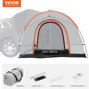 VEVOR Suv Camping Tent 8'-8' Suv Tent Attachment For Camping With Rain Layer And Carry Bag Waterproof pu2000mm Double Layer Truck Tent Accommodate