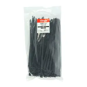 Timco - Cable Ties - Black (Size 7.6 x 250 - 100 Pieces)