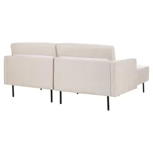 Right-Hand Corner Sofa BREDA Light Beige Fabric 2 Seater Right Hand