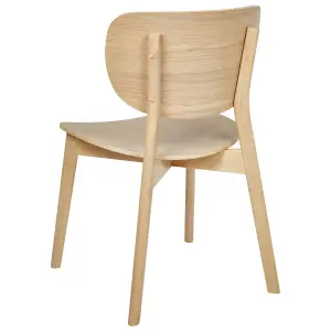 Set of 2 Dining Chairs OVERLY Rubberwood Light Wood