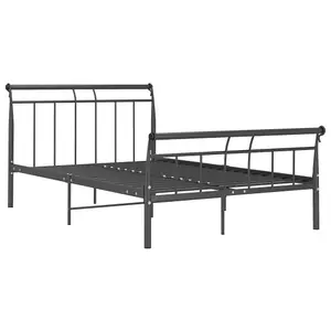 Berkfield Bed Frame Black Metal 120x200 cm