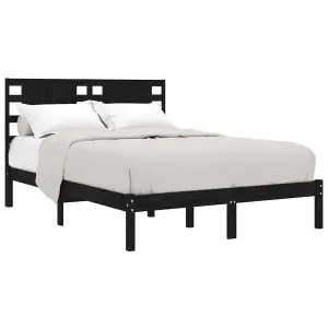 Berkfield Bed Frame Black Solid Wood Pine 200x200 cm