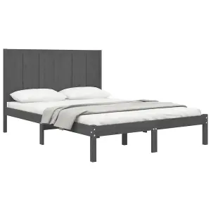 Berkfield Bed Frame Grey Solid Wood Pine 120x200 cm