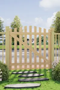 Durable Picket Fence Gate for Yards, Patios, and Garden Entrances W 120cm H 120cm